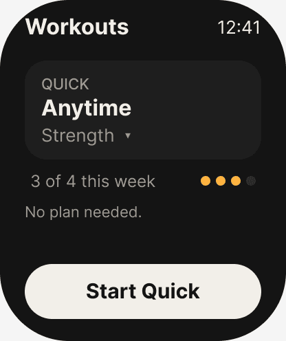 Apple Watch companion. Session running, with Join to pick up the timer from iPhone.